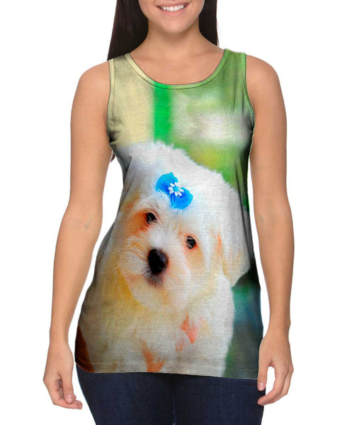 Fluffy Maltese&nbsp;Womens Tank Top