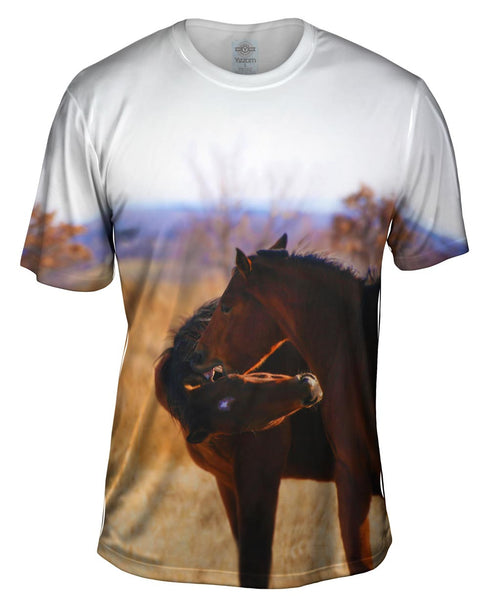 Horse Playing Horses Mens T-Shirt