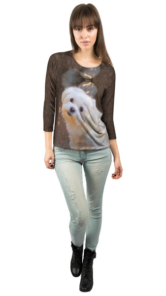 Obedient White Maltese&nbsp;Womens 3/4 Sleeve
