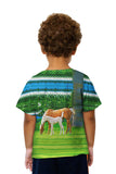 Kids Misty Horses Grazing