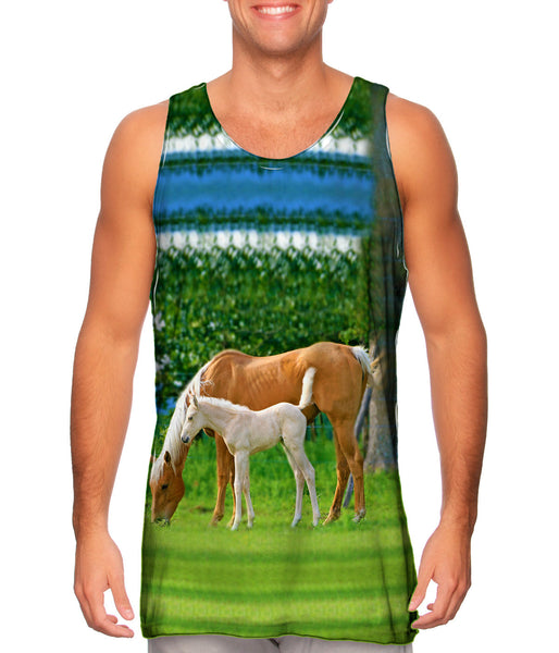 Misty Horses Grazing&nbsp;Mens Tank Top