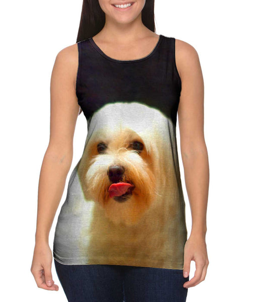Painting Gold Maltese&nbsp;Womens Tank Top