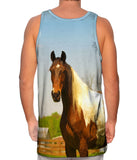 Mountainous Brown White Horse