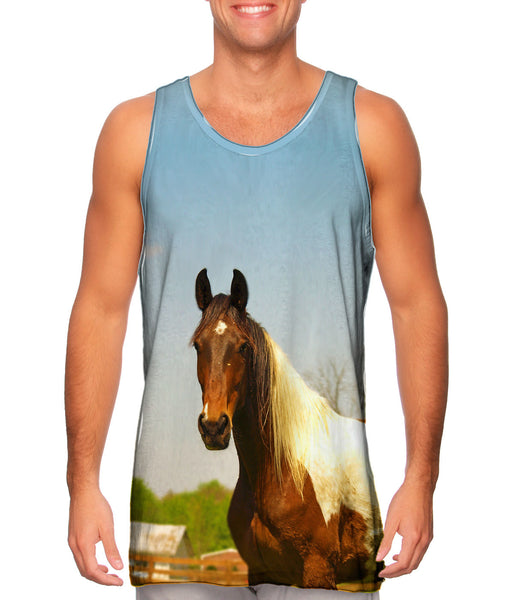 Mountainous Brown White Horse&nbsp;Mens Tank Top