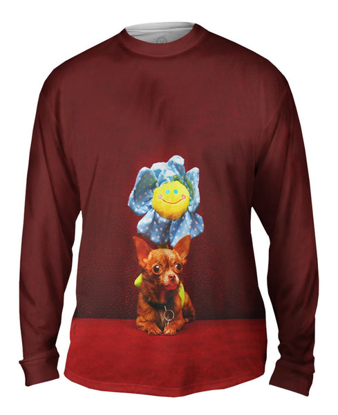 Happy Birthday Flower Chihuahua&nbsp;Mens Long Sleeve