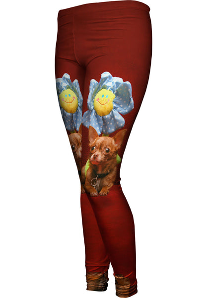 Happy Birthday Flower Chihuahua&nbsp;Womens Leggings