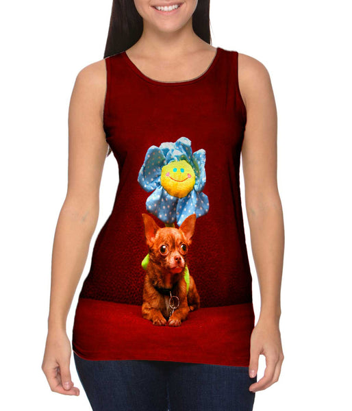 Happy Birthday Flower Chihuahua&nbsp;Womens Tank Top