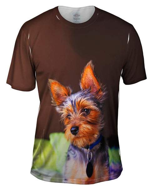 Yorkie In Deep Thought Mens T-Shirt