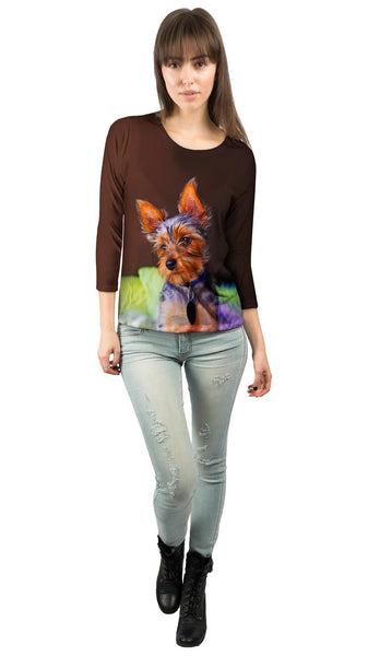 Yorkie In Deep Thought Womens 3/4 Sleeve