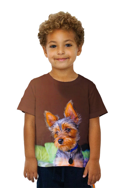 Kids Yorkie In Deep Thought Kids T-Shirt