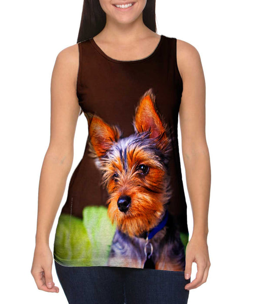 Yorkie In Deep Thought Womens Tank Top