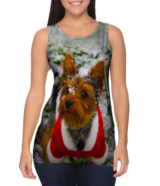 Merry Christmas Yorkie&nbsp;Womens Tank Top