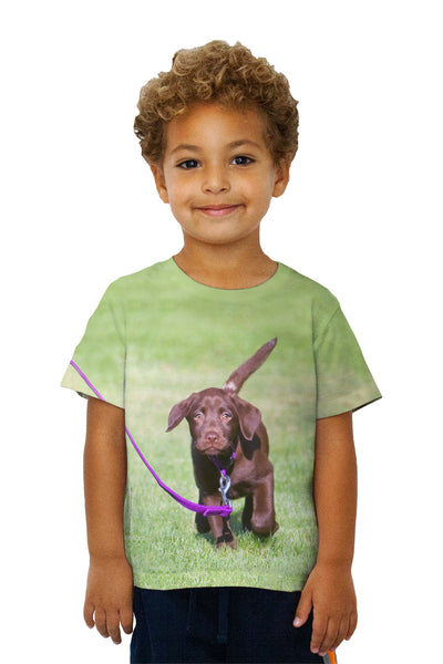 Kids Dog Out For A Walk Kids T-Shirt