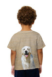 Kids Happy Retriever On Beach