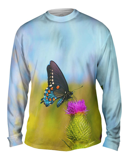 Wispy Black Butterfly&nbsp;Mens Long Sleeve