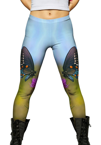 Wispy Black Butterfly&nbsp;Womens Leggings