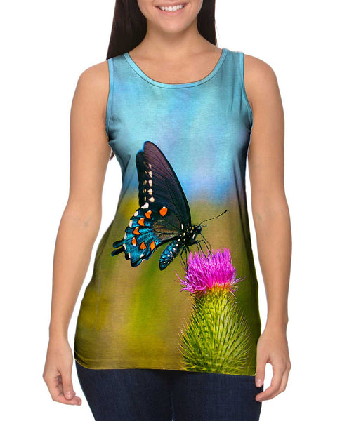 Wispy Black Butterfly&nbsp;Womens Tank Top