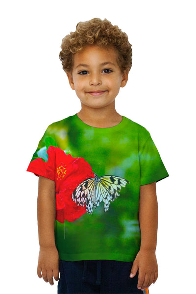 Kids Fanciful White Butterfly&nbsp;Kids T-Shirt
