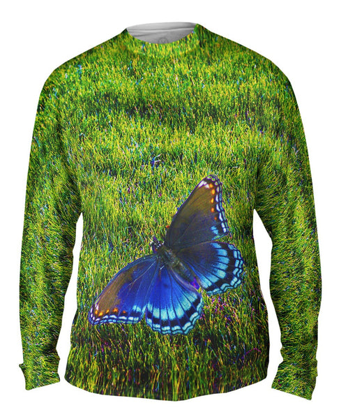 Flighted Dark Blue Butterfly&nbsp;Mens Long Sleeve