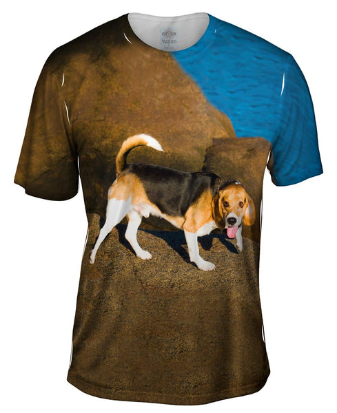 Beagle On Rocks&nbsp;Mens T-Shirt
