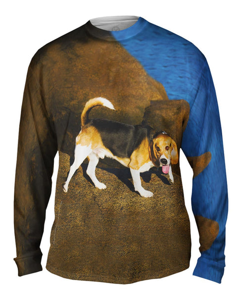 Beagle On Rocks&nbsp;Mens Long Sleeve