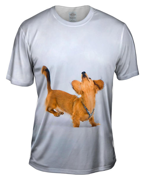 Dachshund Snow Dance Mens T-Shirt