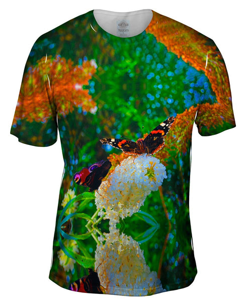 Colorful Flower Butterfly Mens T-Shirt