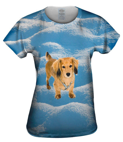 Dachshund Snow Play Womens Top