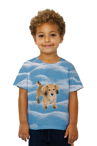 Kids Dachshund Snow Play