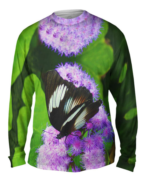 Elegant Brown And White Butterfly&nbsp;Mens Long Sleeve