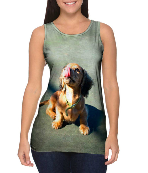 Face Lick Dachshund&nbsp;Womens Tank Top