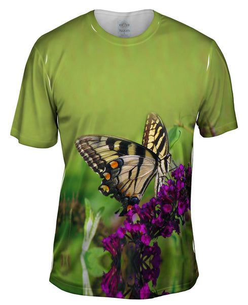 Enchanting Purple Flower Butterfly Mens T-Shirt