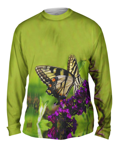 Enchanting Purple Flower Butterfly&nbsp;Mens Long Sleeve