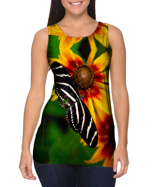 Endearing Striped Butterfly&nbsp;Womens Tank Top