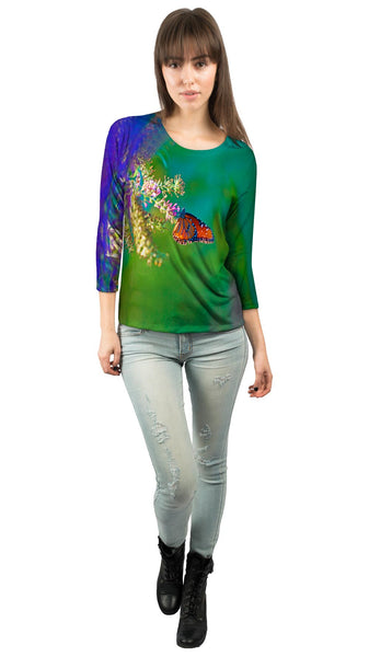 Airy Small Monarch Butterfly&nbsp;Womens 3/4 Sleeve