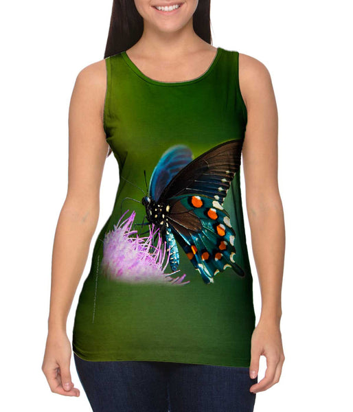Green Spotted Butterfly&nbsp;Womens Tank Top