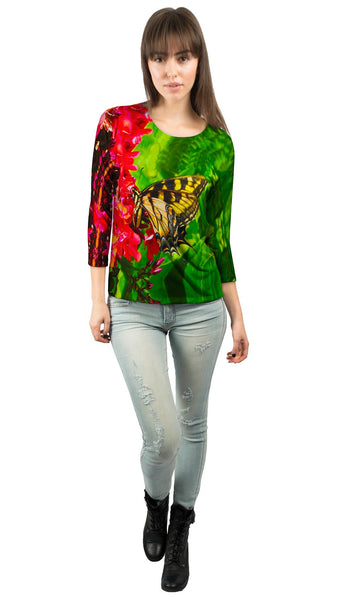 Yellow Swallowtail Butterfly&nbsp;Womens 3/4 Sleeve