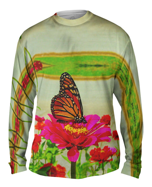 Pink Flower Butterfly&nbsp;Mens Long Sleeve