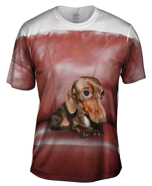 Dachshund Red Leather Couch Mens T-Shirt