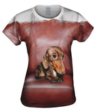 Dachshund Red Leather Couch