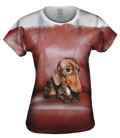 Dachshund Red Leather Couch