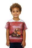Kids Dachshund Red Leather Couch