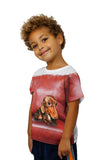 Kids Dachshund Red Leather Couch