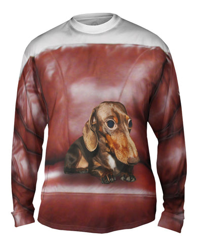 Dachshund Red Leather Couch