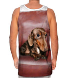 Dachshund Red Leather Couch