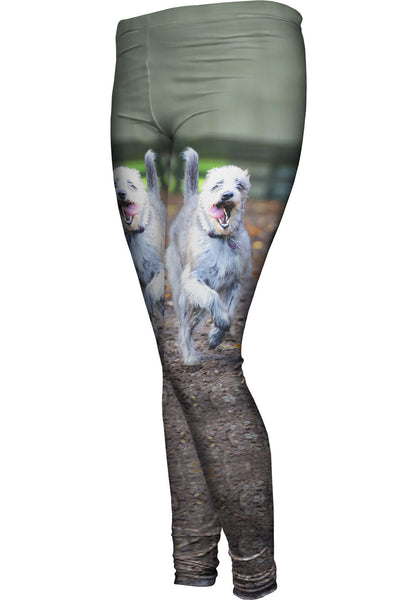 Excited Puppy Race Womens Leggings