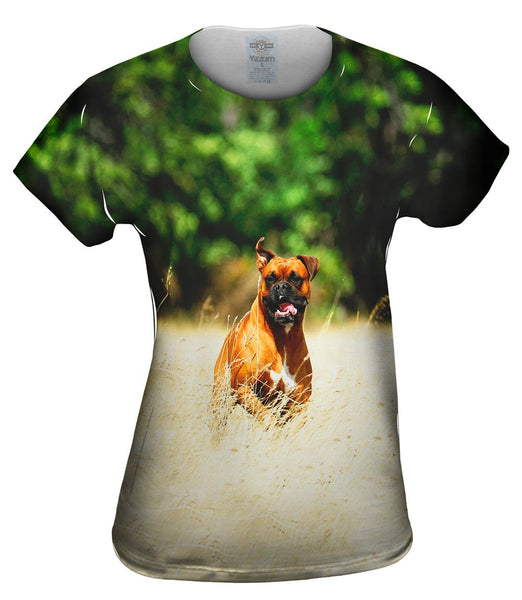 Excited Boxer Sprinting Womens Top