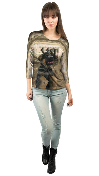 Water Reflection German Shepherd&nbsp;Womens 3/4 Sleeve