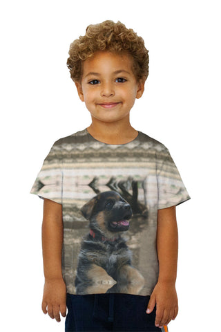 Kids Water Reflection German Shepherd