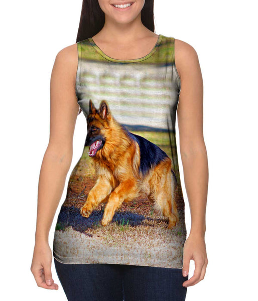 German Sheperd Jump&nbsp;Womens Tank Top